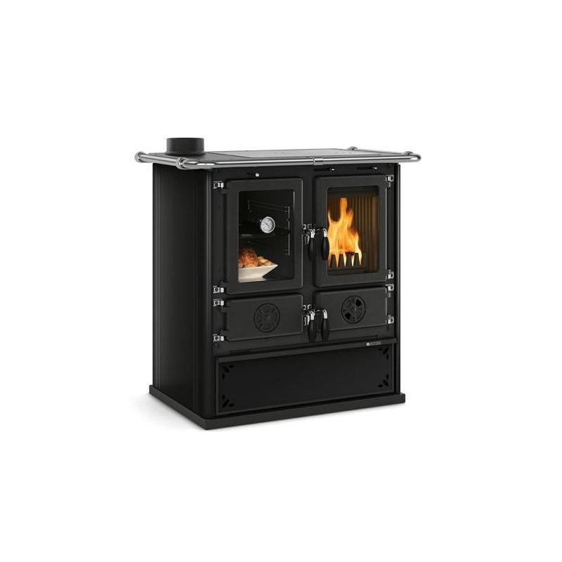 Cuisinière à bois raccordable - LA NORDICA Rosetta Sinistra 5.0 Steel 7.9 kW