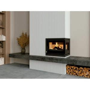 Insert à bois d'angle - FIREMATIC Lora-D 12.6 kW