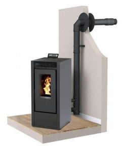 PACK : Poêle à granules étanche + Kit ventouse - INTERSTOVES Marina 11 kW