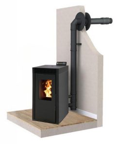 PACK : Poêle à granules étanche + Kit ventouse - INTERSTOVES Marina 6 kW