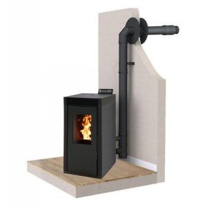 PACK : Poêle à granules étanche + Kit ventouse - INTERSTOVES Marina 6 kW