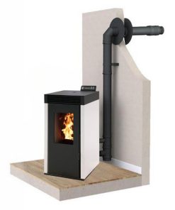 PACK : Poêle à granules étanche + Kit ventouse - INTERSTOVES Marina 8 kW