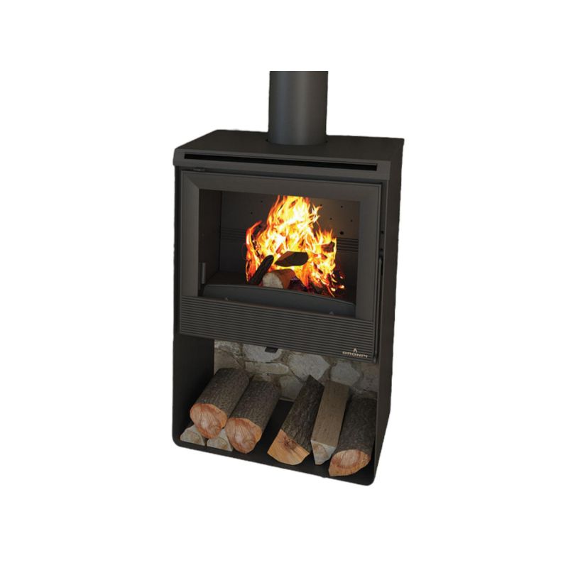 Poêle à bois ventilé silencieux raccordable - BRONPI Croacia - T 9.5 kW