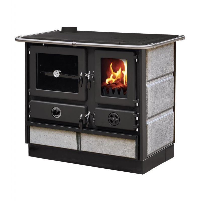Thermo cuisinière à bois - INTERSTOVES Magnum Hydro SG pierre 14 kW